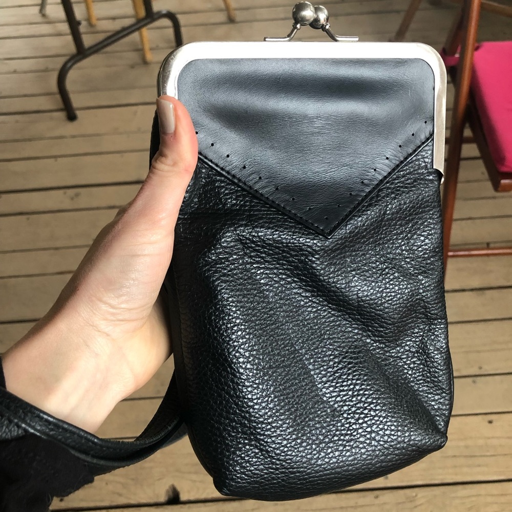 Vintage Coldwater Creek Black Leather Bag